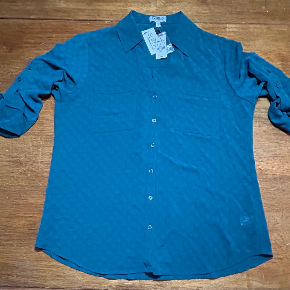 Express Slim Fit Portofino Blouse - Picture 2 of 6